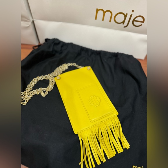 Maje bag yellow maje small leather goods jaune tu. - Picture 5 of 7